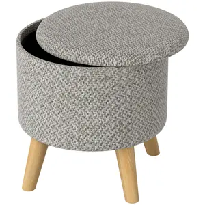 Multi-Function Cushioned Ottoman Footstool, Easy Assembly Indoor Furniture for Home Guest Room Relaxation and Item Storage