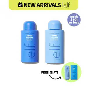 Never Thirsty Shampoo & Conditioner: Moisturize + Strengthen in One Set. Plus Free Hair Towel