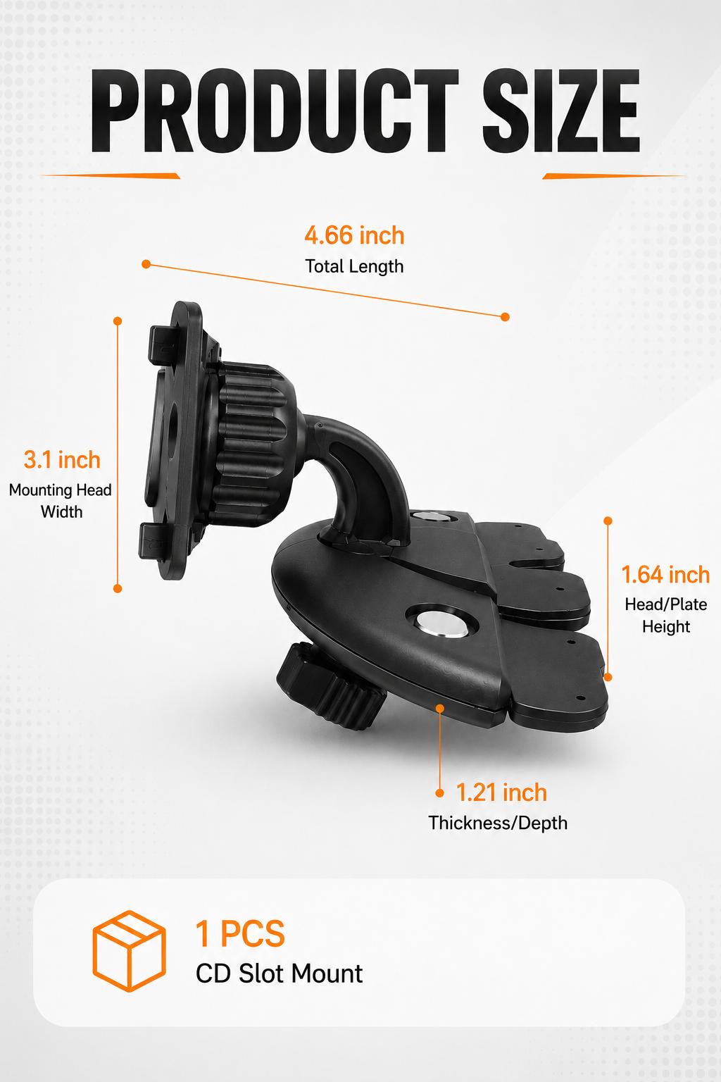 Car CD Slot Mount, 360-Degree Rotatable Universal Holder with Triangle Stabilizing Support for Cars’ Dashcam, GPS, Infotainment Screens – Nylon Compact Auto Accessories, Infotainment Screen Mounts & Holders, Adjustable