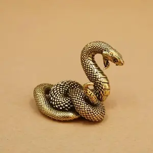 Brass Vintage Zodiac Snake Ornament, Creative Home Office Desk Decor, Unique Craftsmanship, Perfect for Gift Giving, Home Ornaments, Decoration, Decorative Piece