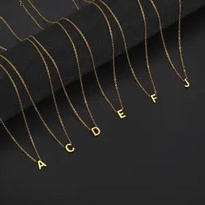model Welded 26 letters electroplating non-fading jewelry 304 material stainless steel necklace