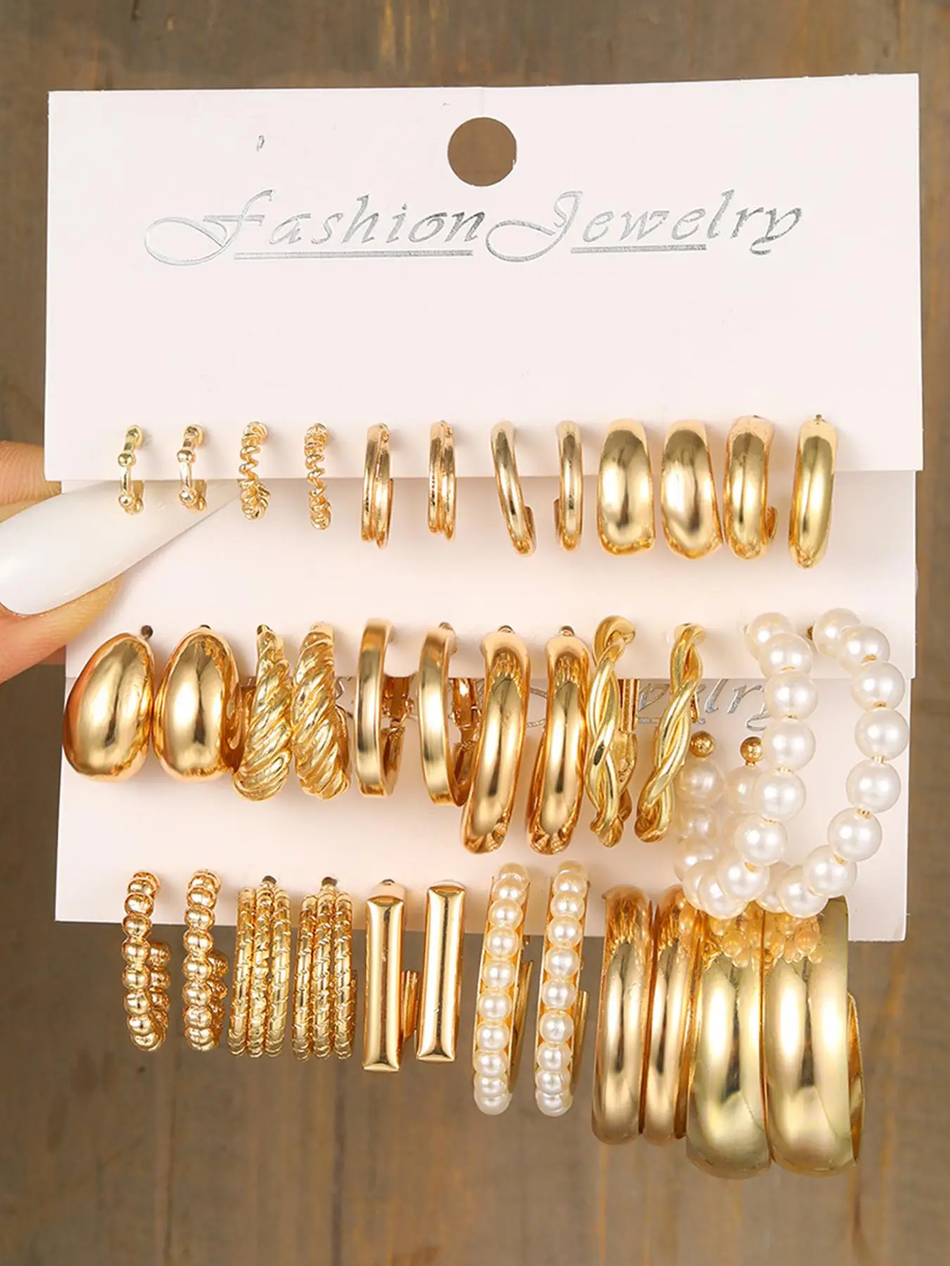 Faux Pearl Decorated Hoop Earrings for Women & Girls, 18 Pairs Summer Jewelry, Elegant Geometric Design Earrings for Women, Summer Fashion Accessories