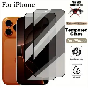 Privacy Glass Screen Protector for iPhone 16/15/14, Full-Screen Anti-Spy, Military-Grade Protection, Bubble-Free Installation, Shockproof, Shatterproof Mobile Phone Accessory