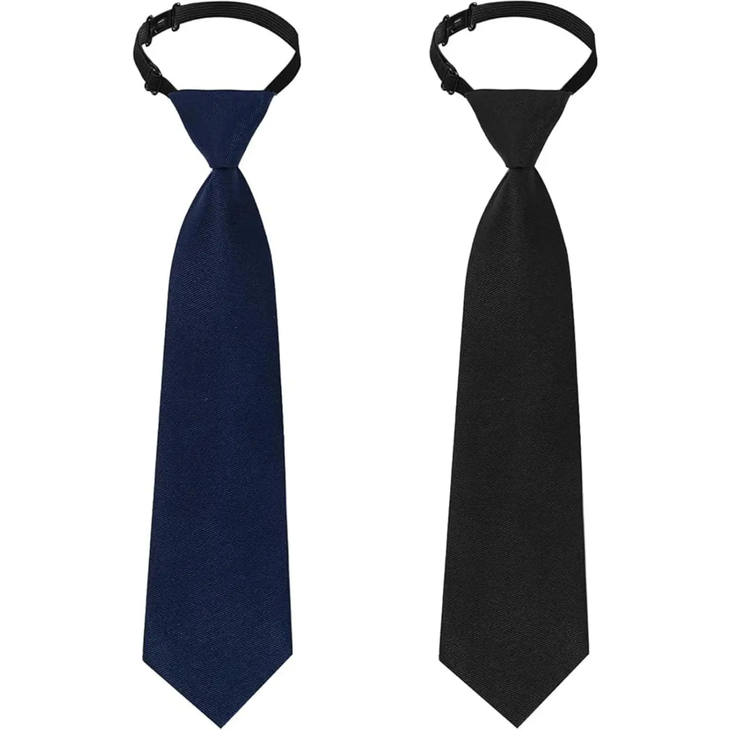 2pcs Boy's Necktie Pre-tied Adjustable Neck Strap Tie for Wedding Graduation School Uniforms