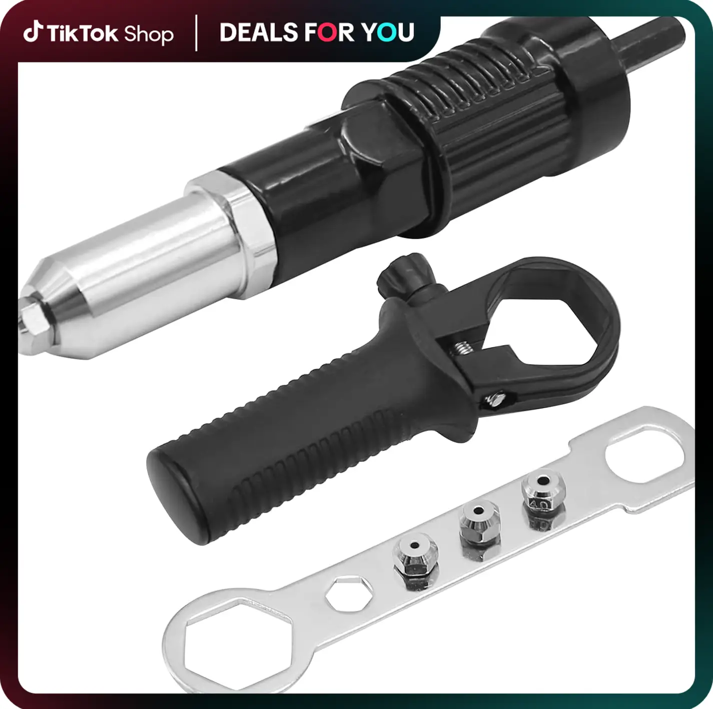 Pop Rivet Gun Tool Rivet Drill Attachment Power Drill Tool Kit Cordless Rivet Gun, dealsforyoudays