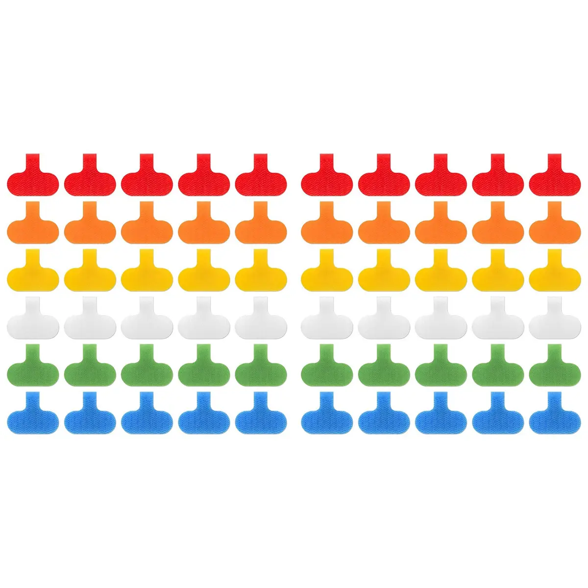 60 PCS Reusable Multi-Color Write-On Hook-Loop Labels, Motorcycle Cable Management Accessory for Charger, Speaker Wire, Audio Identification (US Market), Charger Labels, Speaker Wire Labels
