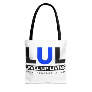 Level Up Living Tote Bag — 'LUL' Inspirational Canvas Tote (Faith · Purpose · Action)