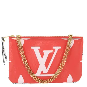 Pre-owned Louis Vuitton Canvas Crossbody Bags Double Zip Pochette Giant Monogram Jungle Crossbody Bag Red