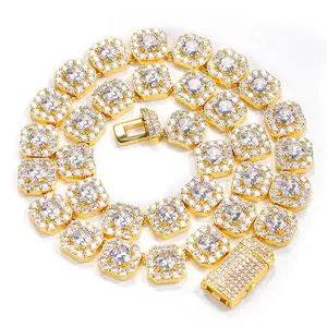 10/12MM Clustered Tennis Chain for Men Necklace Hip Hop Iced Out Zircon Rapper Rock Choker Jewelry Men's Chain