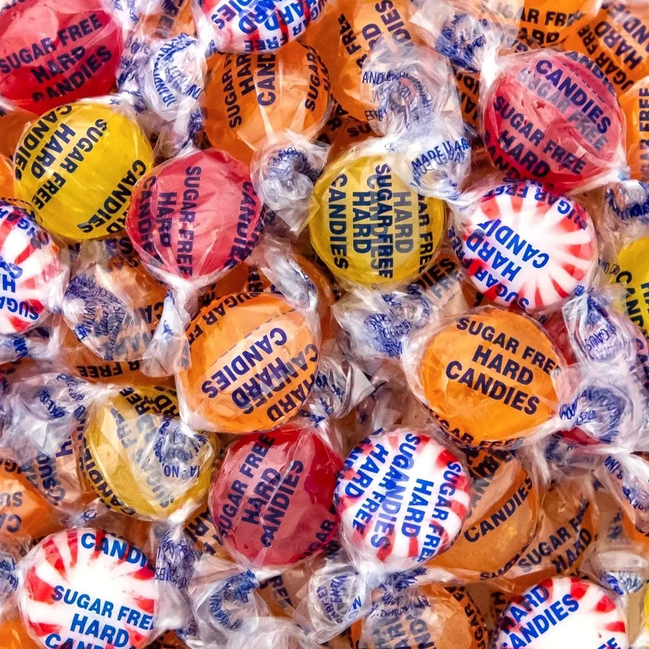 Sugar Free Candy - 1 Pound Pack - Hard Candy Individually Wrapped - Lemon, Butterscotch, Peppermint, Cinnamon - Office Bowl Mix - Old Fashioned Sugarless Treats