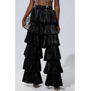 STAR OF THE NIGHT FLOUNCY PANT IN BLACK