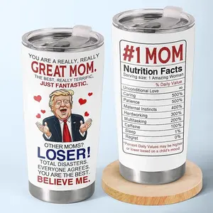 Best Mom Ever Tumbler 20 Oz, Mom Tumbler, Mom Nutrition Facts, Insulated Stainless Steel Travel Mug, Mom Birthday Gifts, Mom Gifts