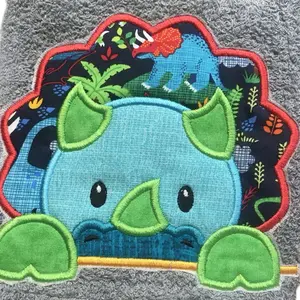 Dino personalized hooded towel