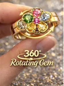 Rotating Gem Spinner Ring – Anti Anxiety Fidget Ring for Stress Relief & Focus