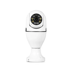 WiFi 3mp Smart Security Camera Bulb with E27 Socket, Human Tracking Full Color Night Vision Indoor Surveillance Cam