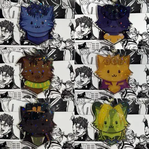 JoJo Star Kitty Keychains - Cat-Themed Keychains