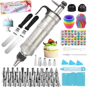 175 count Icing Decoration  Set, Cake Decorating Kit with 48 Piping Tips, Baking Supplies, Icing  Kit, Frosting Piping Kit for Beginners, Cupcake, Baking kit, Cake Decorating Tool