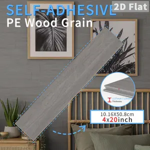 ​12/24 Pieces Embossed Wood Grain Peeling Paste Tile Sticker: Texture PE Foam Strip, No Residue Removal, Seamless Appearance And Scratch Resistance, Suitable For Tenants, Home Decor