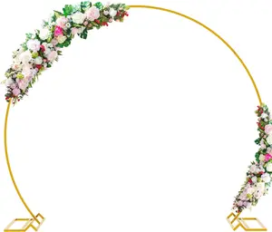 Wedding Arch 7.2FT Round Backdrop Stand Gold Circle Backdrop Stand Circle Balloon Arch Stand Frame for Birthday Bridal Shower Anniversary Candy Tables Celebration