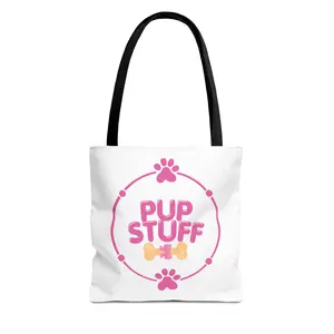 Pup Stuff Tote Bag | Dog Paw Bones Canvas Tote