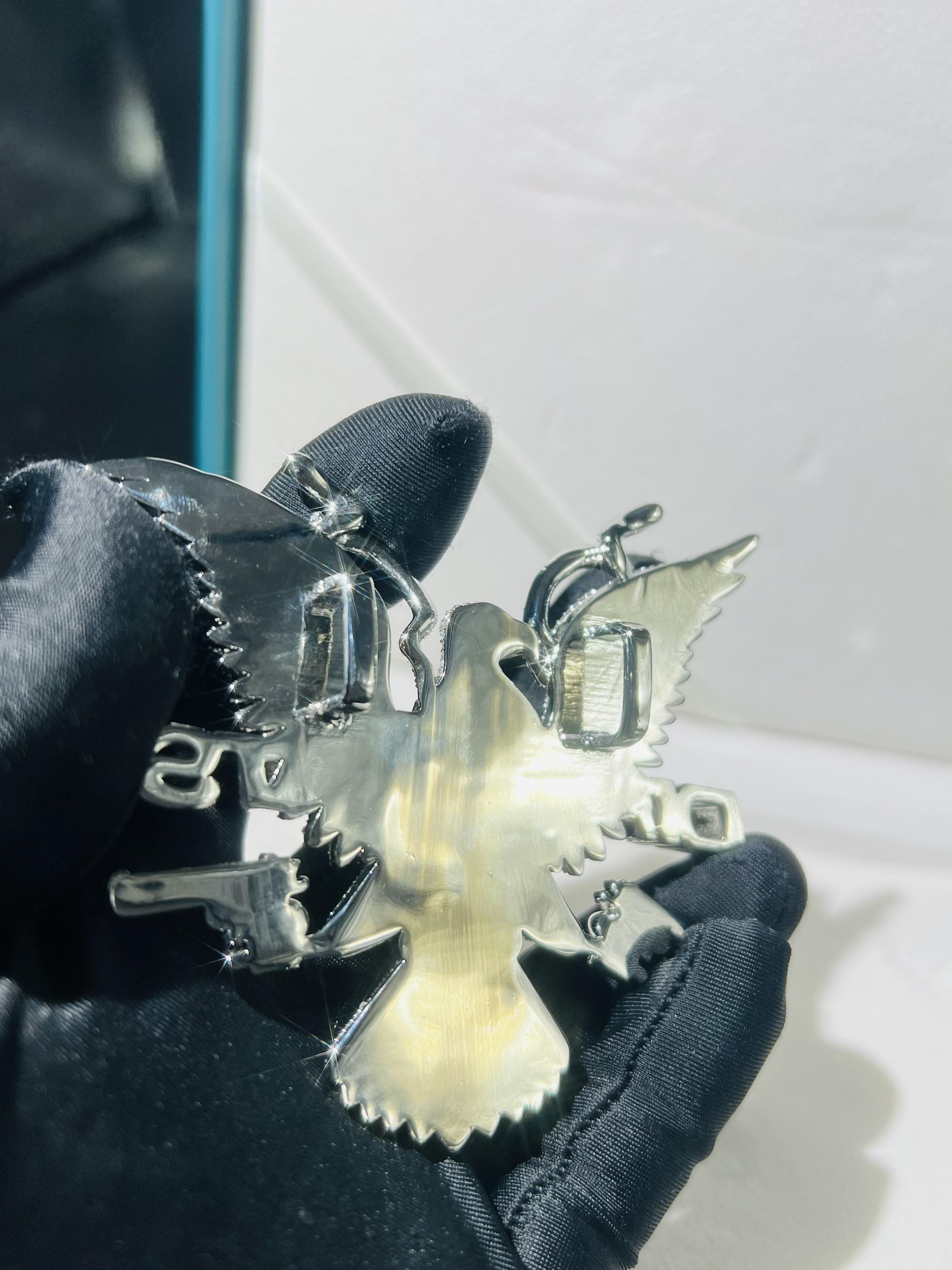 Luxury Desert Eagle Customized Ice Diamond Pendant, High Quality Rose Gold Plated Hip Hop Pendant for Men and Women, Party Wear, Nickel Free, Lead Free, Large Party Wear, Hip Hop Gift