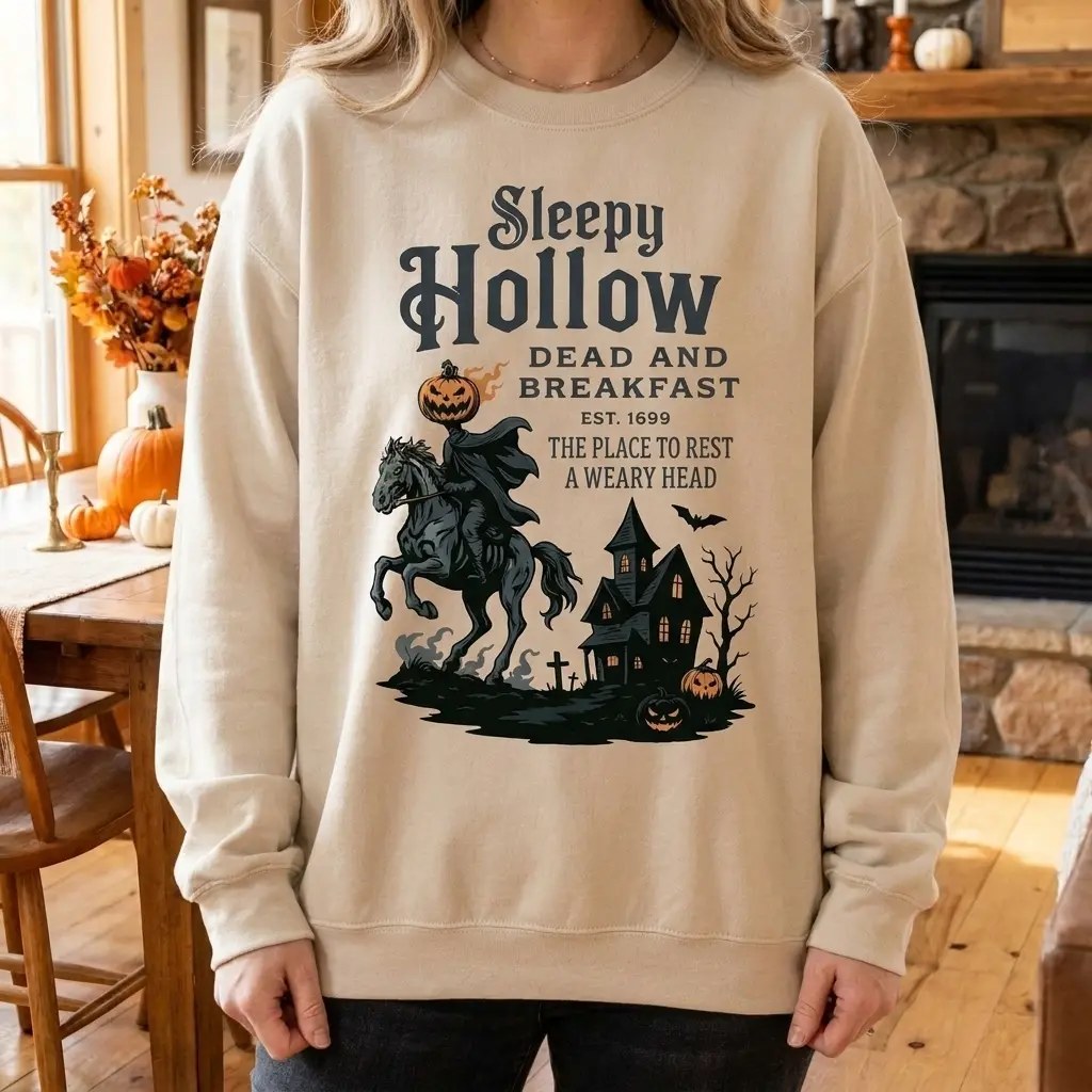 Sleepy Hollow Halloween Shirt: Comfort Colors Gothic Horror Sweatshirt