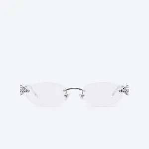 GENTLE MONSTER Orora 02 Silver Frame Clear Lenses Oval Shape