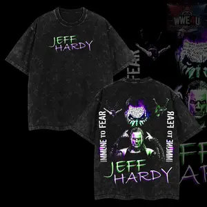 WWELife4U Retro Vintage Jeff Hardy T-Shirt 100% Premium Cotton S-5XL American-Made Soft Relaxed Fit Pre-Washed Classic Look Menswear Clothes Oversized