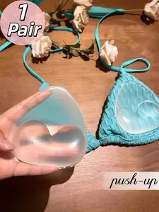 1 Pair Women's Push-Up Nipple Covers, Ultra-Soft Nipple Pasties, Instant Lift & Support Breast Covers, Waterproof Sticky Nipple Covers, Reusable Clear Silicone Nipple Covers, Perfect For Swimwear & Party & Daily Wear, Bras Accessory