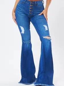 [EP1964] Distressed Flare Jeans