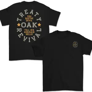 Oak Revival Treaty Casual T-Shirt, a meaningful gift for couples. Show your love for music, Casual Gift Graphic T-Shirt, for men's wear.