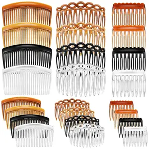 24 Pieces French Hair Side Combs Set Plastic Twist Comb Hair Clip Combs Accessories for Girls Women (9/11 /23 Teeth Side)