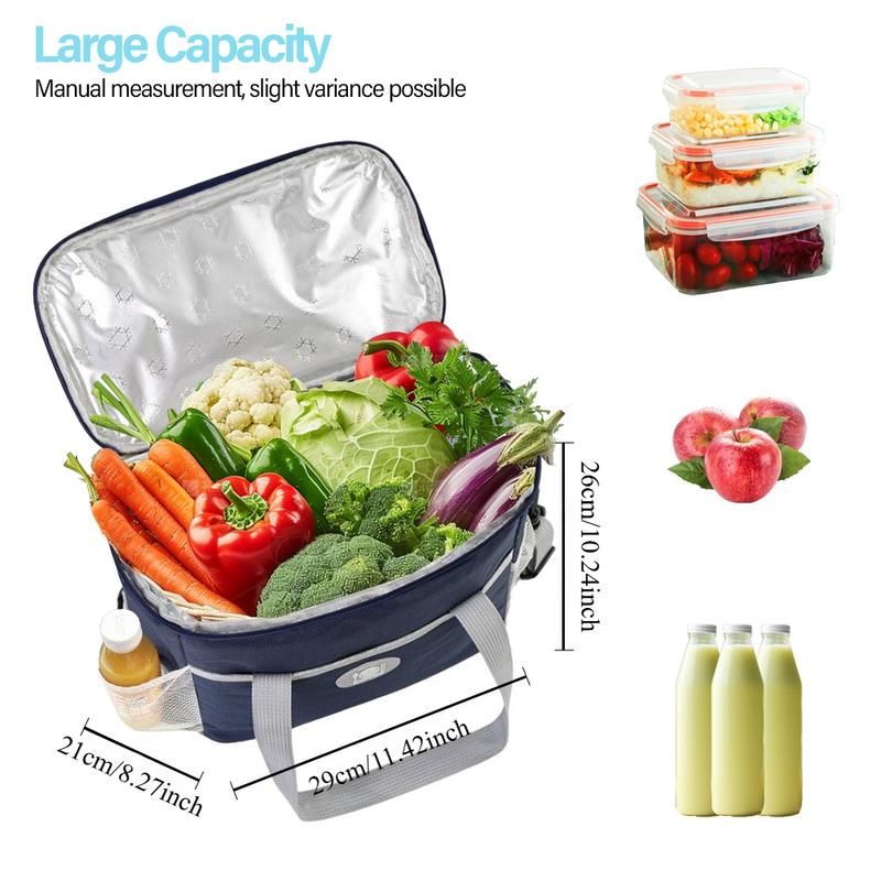 Portable Insulated Bento Bag 8-Hour Thermal Lunch Carrier with Leakproof Design & Aluminum Foil Insulation Best for Students Construction Workers Daily Commuters Ice Retention Cooler Soft Sided Cooler Travel Essentials