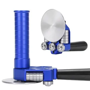 Sheet Metal Bender One Station Disc 90°-180° Bending Angle Roller for 0.59" - 1.18" Curved Sheets with Ergonomic Handle & Dual-handle Design