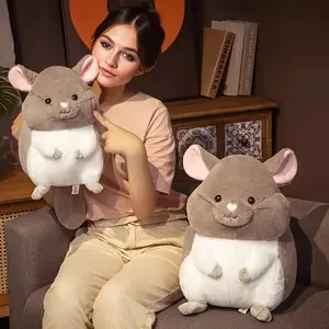 Cute Soft Plush Hamster Stuffed Animal Toy, Creative Home Pillow Doll, Birthday Party Gift, Adorable Sitting Hamster Plushie