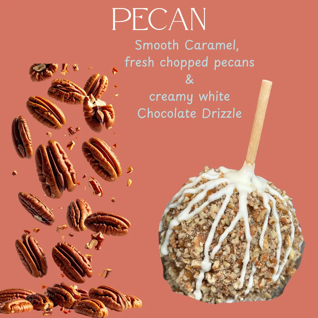 Copperpot Caramel Co Caramel Apple Pecan with White Chocolate Drizzle Large Crisp Granny Smith Apple Handcrafted Gourmet Treat