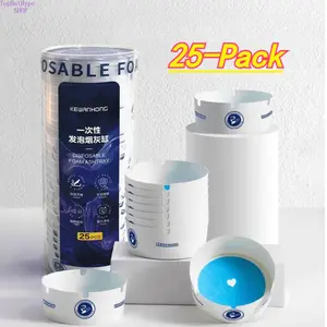 Disposable Ashtray with Sand, Anti-Ash Dispersion Design, Thickened & Reinforced Foam Construction, Leak-Resistant Hygienic Desktop Ash Tray, Portable Disposable Smoking Accessory Perfect for Hotel, Home, Office & Travel Use