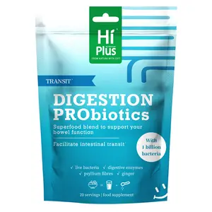 HiPlus Digestion Probiotics with 9 Strains, 10 Plant Digestive Enzymes & Fiber - Weight&lmmune Support, Gut Health Boost,Non-GMO, Vegan, Bloating Relief