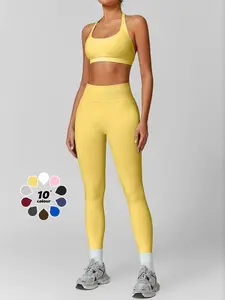 Women's Sports Compression Leggings Bra Set, Cute Summer Top & Cycling Shorts Combo, Lightweight Compression Sportswear, Perfect for Vacation or Travel, Daily Wear Comfortable