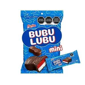 Ricolino Bubulubu Mini - 15pz Gummy Covered with Chocolate and Jelly Snack -  Candy