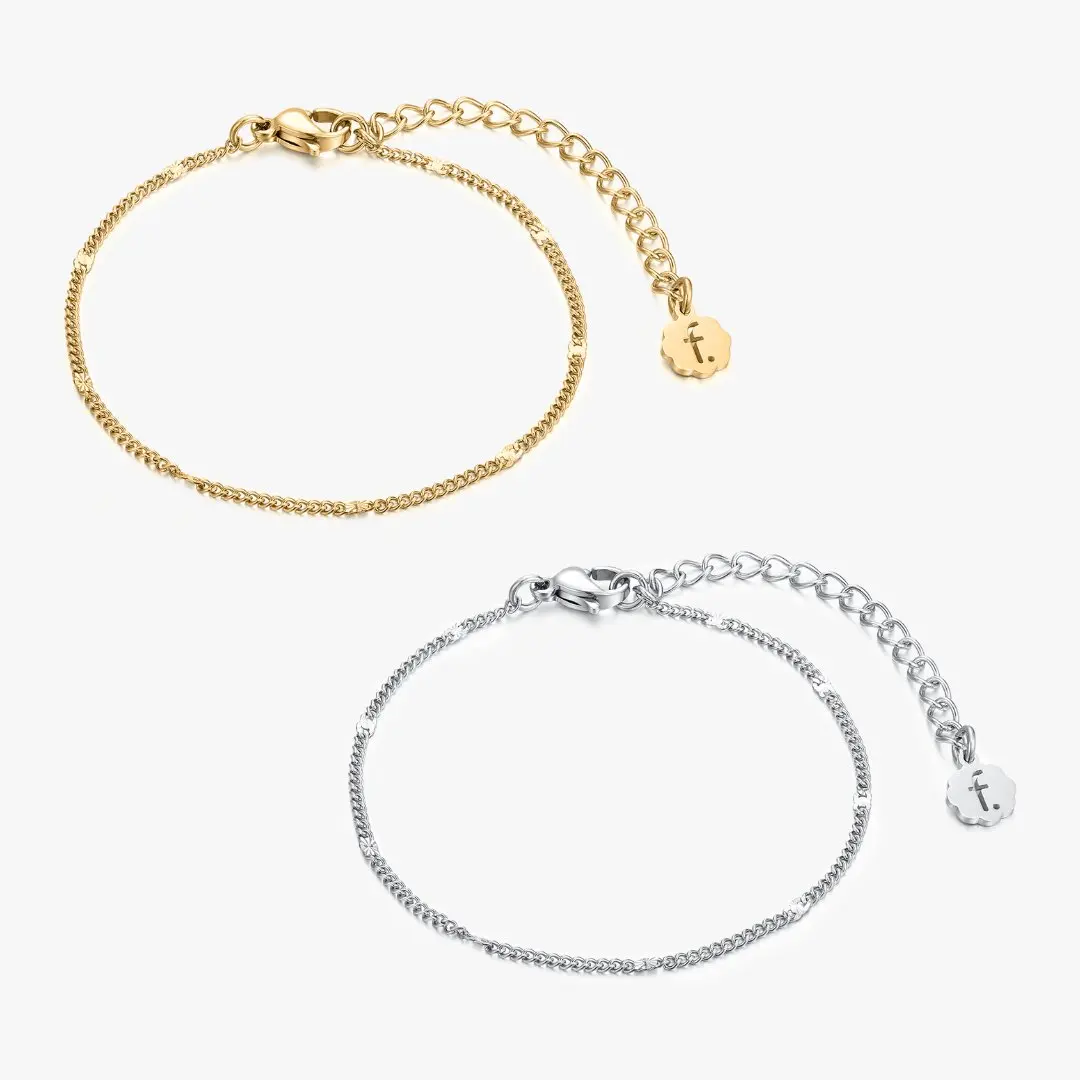 Thin Hammered Chain Bracelet