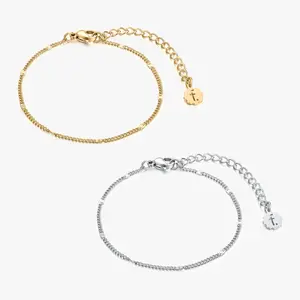 Thin Hammered Chain Bracelet