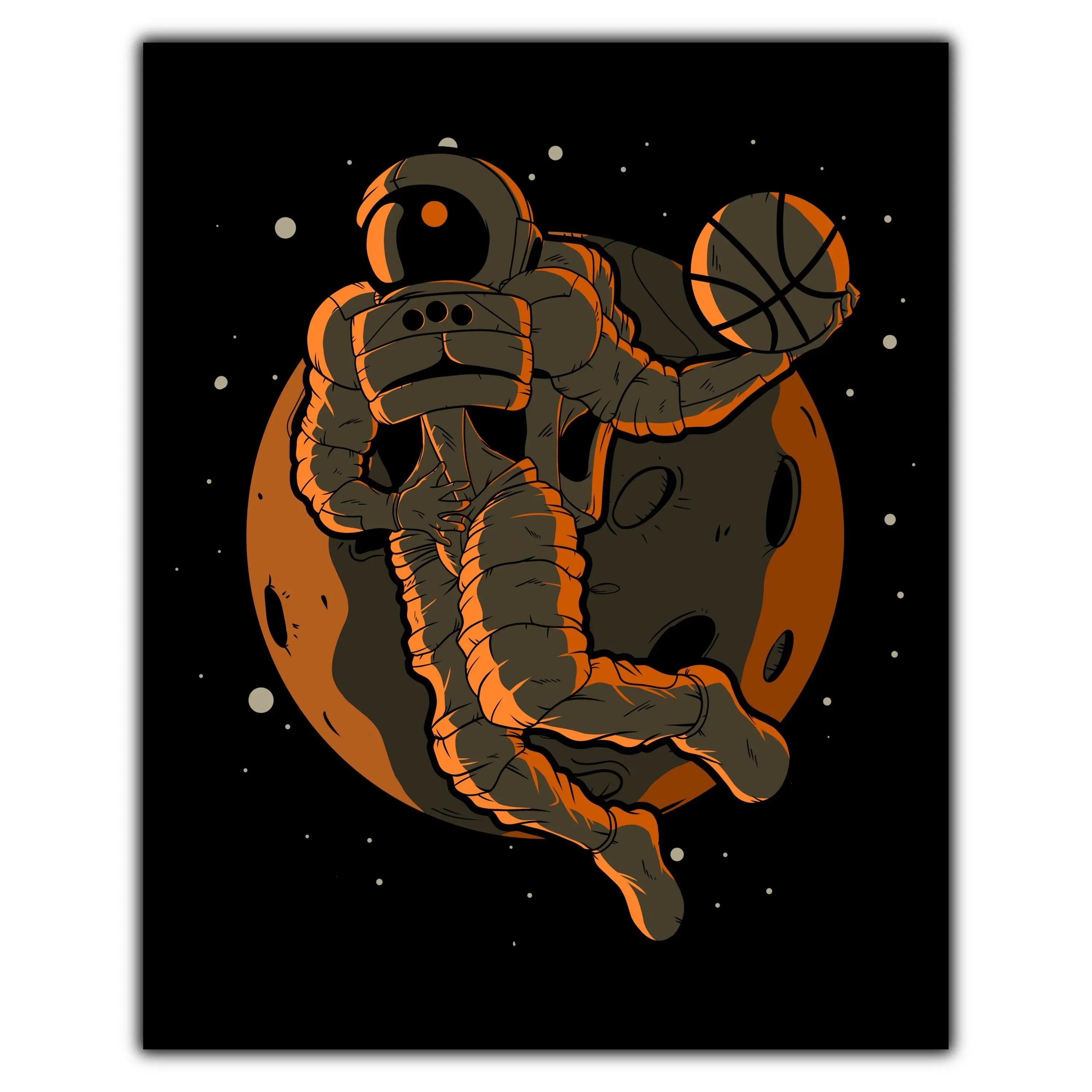 Basketball Dunk Astronaut Outer Space Spaceman 8"x10" Wall Art Print