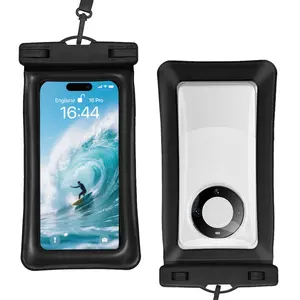 IPX8 Waterproof Large Phone Pouch,Floating Universal  Phone Case with Crossbody Lanyard  for iPhone 16 15 14 13 Pro Max, IPX8 Cellphone Dry Bag,Protective Case for Swimming, Beach,Outdoor Sports for Apple iPhone,Samsung,and More,Black,Blue,Pink,Green