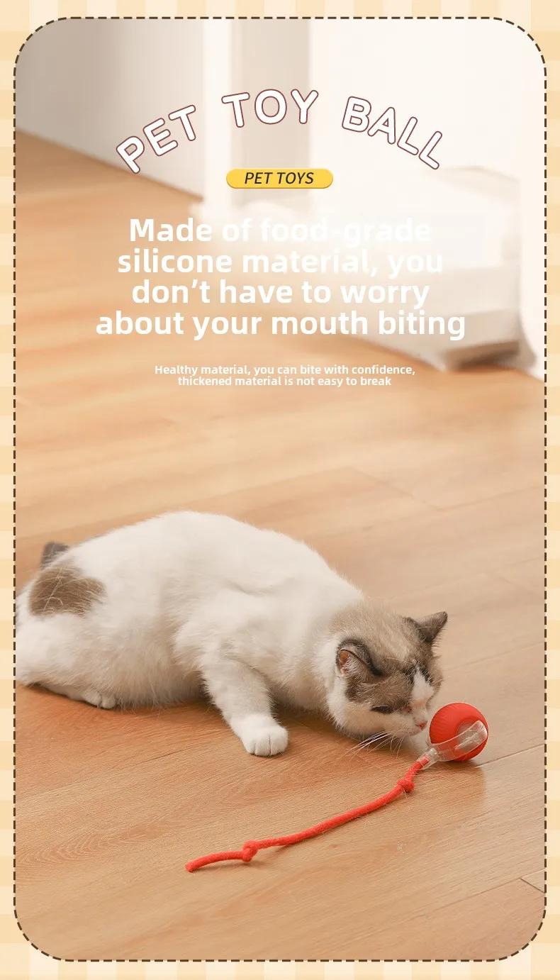 Interactive Dog Toys Rechargeable Pet Interactive Toys Electric Cats Ball  Automatic Rolling Fake Tail Ball Dog  Cats Toy