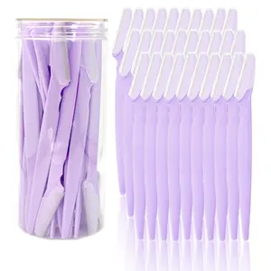 Purple Eyebrow Razor and Face Razor for Women and Men, Facial Makeup Tool, Eyebrow Hair Trimmer and Shaver with Protective Cover,Safe and Newbie Friendly