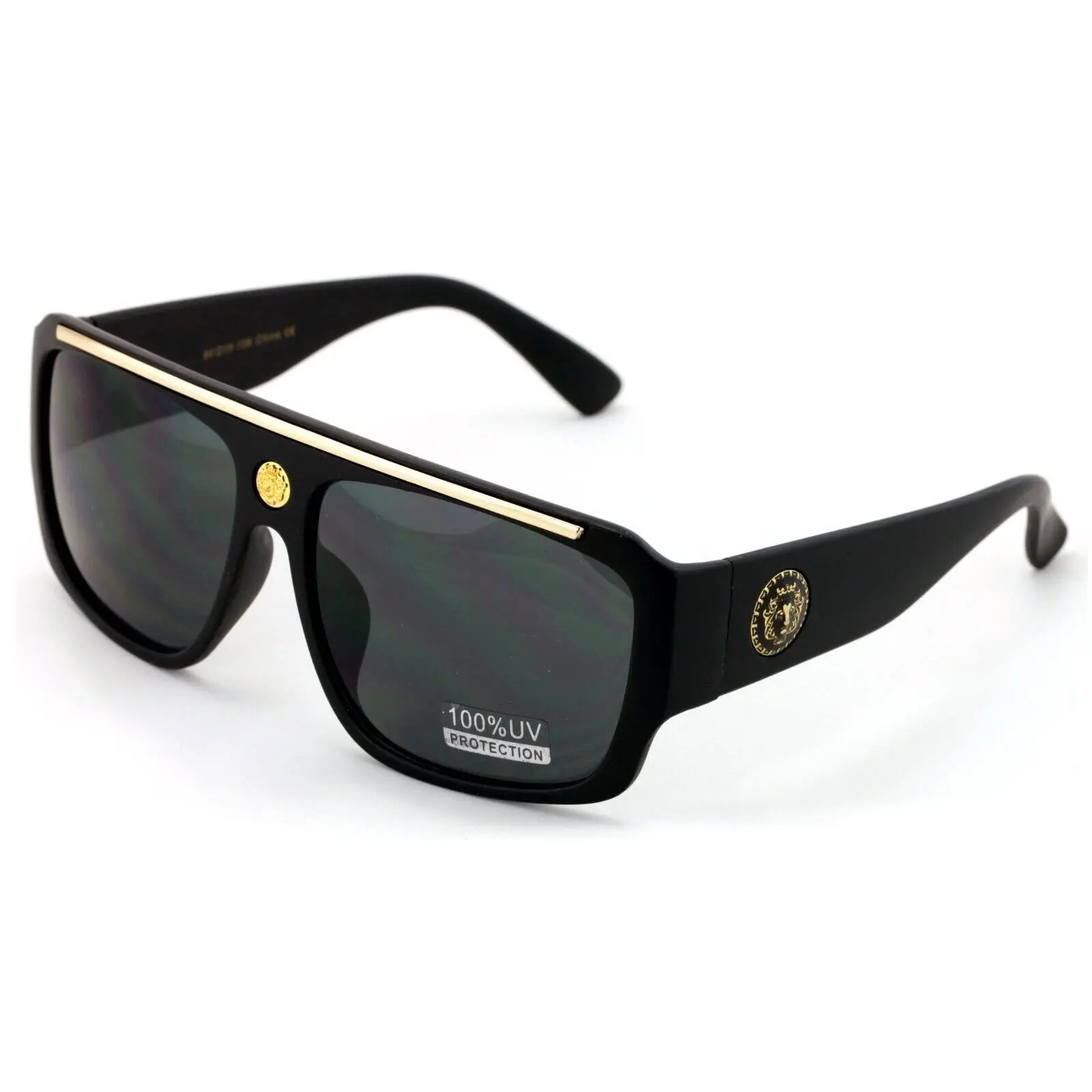 Lion Head Flat Top Hip Hop Rapper Retro Bold Sunglasses