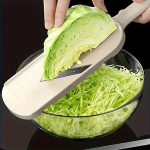 1Count Cabbage Chopper and Slicer, Veggie Chopper, Durable Plastic Kitchen Tool, Ergonomic Handle, Fruit Vegetable Slicer, Efficient Vegetable Grater and Cutter, Includes Storage Container