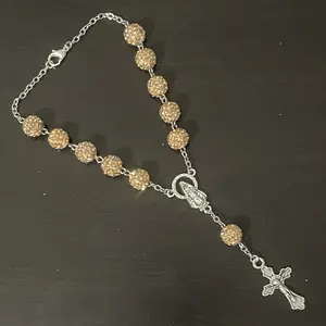 Rose Gold Glam Rhinestone Car Rosary