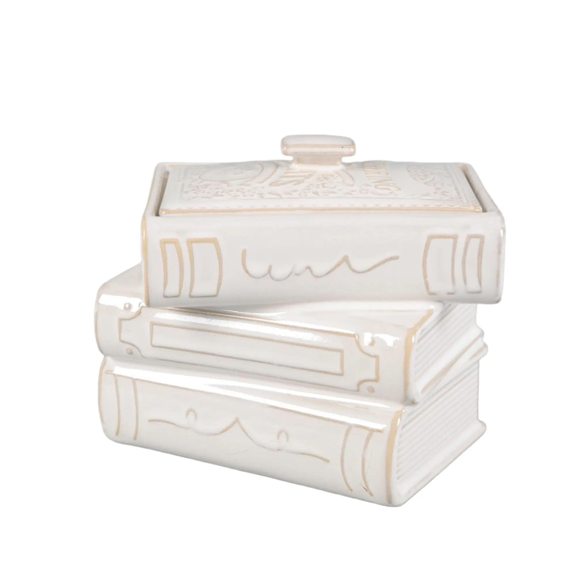 Stacked Books Ceramic Candle – Fresh Air